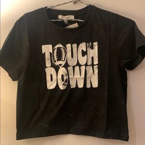 Francesca's Collections Black Touchdown Tee